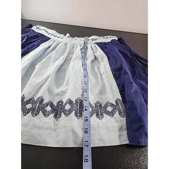 Vintage Embroidered BlueHostess Half Apron Shabby Cottage Retro MCM Handmade - Picture 6 of 6
